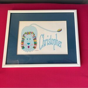 Child’s blue lion wall plaque-personalized with Christopher